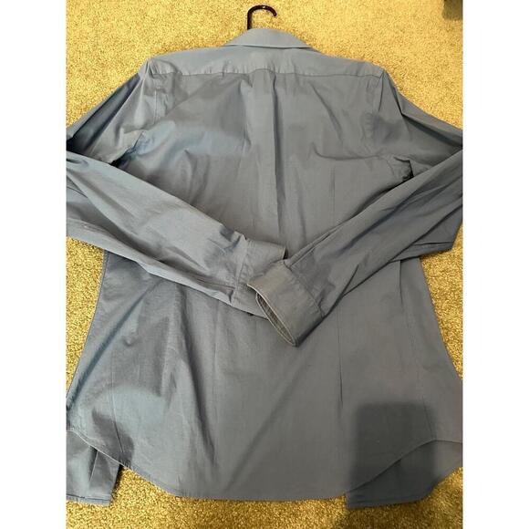 Express 1MX dark Blue Button-Down Collared Dress Shirt Mens Extra Slim - Picture 5 of 5
